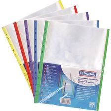 Donau Koszulki Na Dokumenty , Pp, A4, Krystal, 40Mikr., Kolorowy Brzeg - Mix Kolorów, 25Szt.