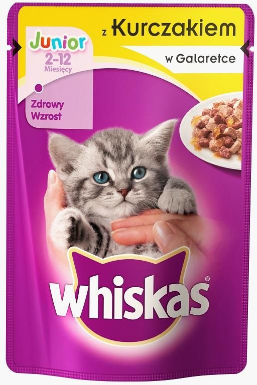 Karma WHISKAS Junior Kurczak w galaretce saszetka 12x100g Ceny i