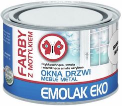 Zdjęcie Farby z Motylkiem Emalia akrylowa Emolak Eko biała 0,4 l mat - Lublin