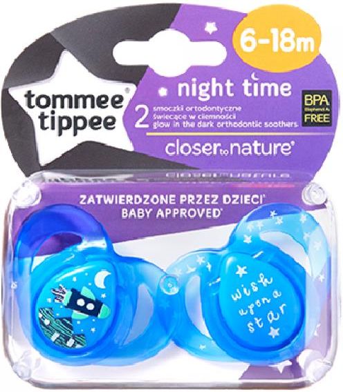 Tommee Tippee Smoczek Night Niebieski Boy 6 18 Mc 333629 Tommee Tippee Smoczek Night Niebieski Boy 6 18 Mc 333629