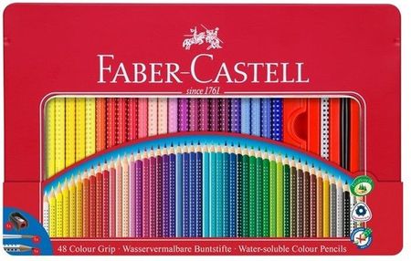 Faber-Castell Kredki trójkątne 48 kolorów Grip 2001 metalowe opakowanie