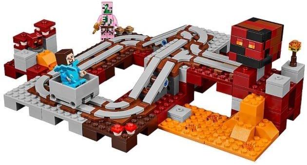 Klocki Lego Minecraft Linia kolejowa w Netherze (21130 