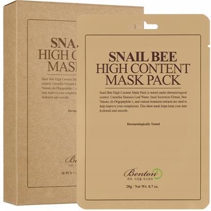 Benton Snail Bee High Content Mask Pack Maseczka w Płacie Wykonanym z Czystej Bawełny 1 szt.