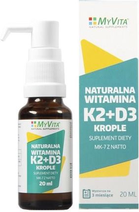 Myvita Naturalna Witamina K2+D3 Krople 20Ml