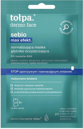 Tołpa Dermo Face Sebio Normalizująca Głęboko oczyszczająca maska 5% Aha 2x6ml