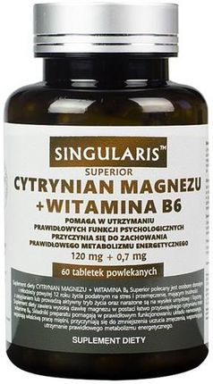 Tabletki Singularis Superior cytrynian magnezu + witamina B6 60 szt.