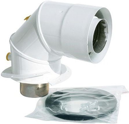Spiroflex Adapter kolanowy 60/100 mm biały do kotłów kondensacyjnych Termet