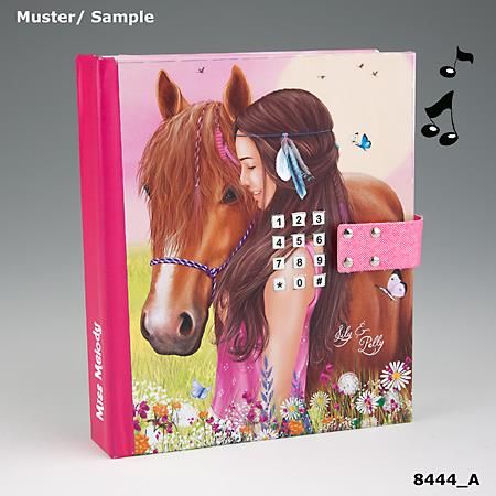 Depesche Miss Melody 12048: Diario Con Lucchetto A Cuore, Cavalli, 192 Pagine, Adesivi - Regalo Per Bambine