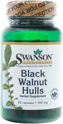 Swanson Black Walnut Hulls (Czarny Orzech) 500mg 60kaps.