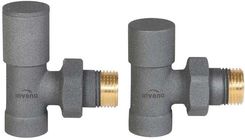 Zdjęcie Invena Zestaw zaworów grzejnikowych kątowe 1/2 grafitowy CZ32K15 - Krzepice