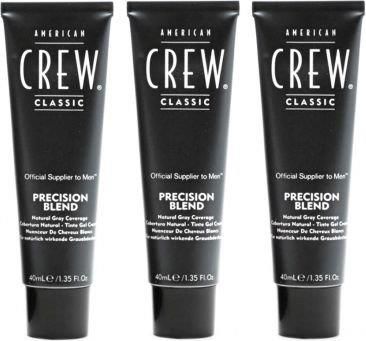 American Crew Classic Precision Blend Natural Gray Coverage krem koloryzujący do włosów 4-5 Medium Natural 3x40ml