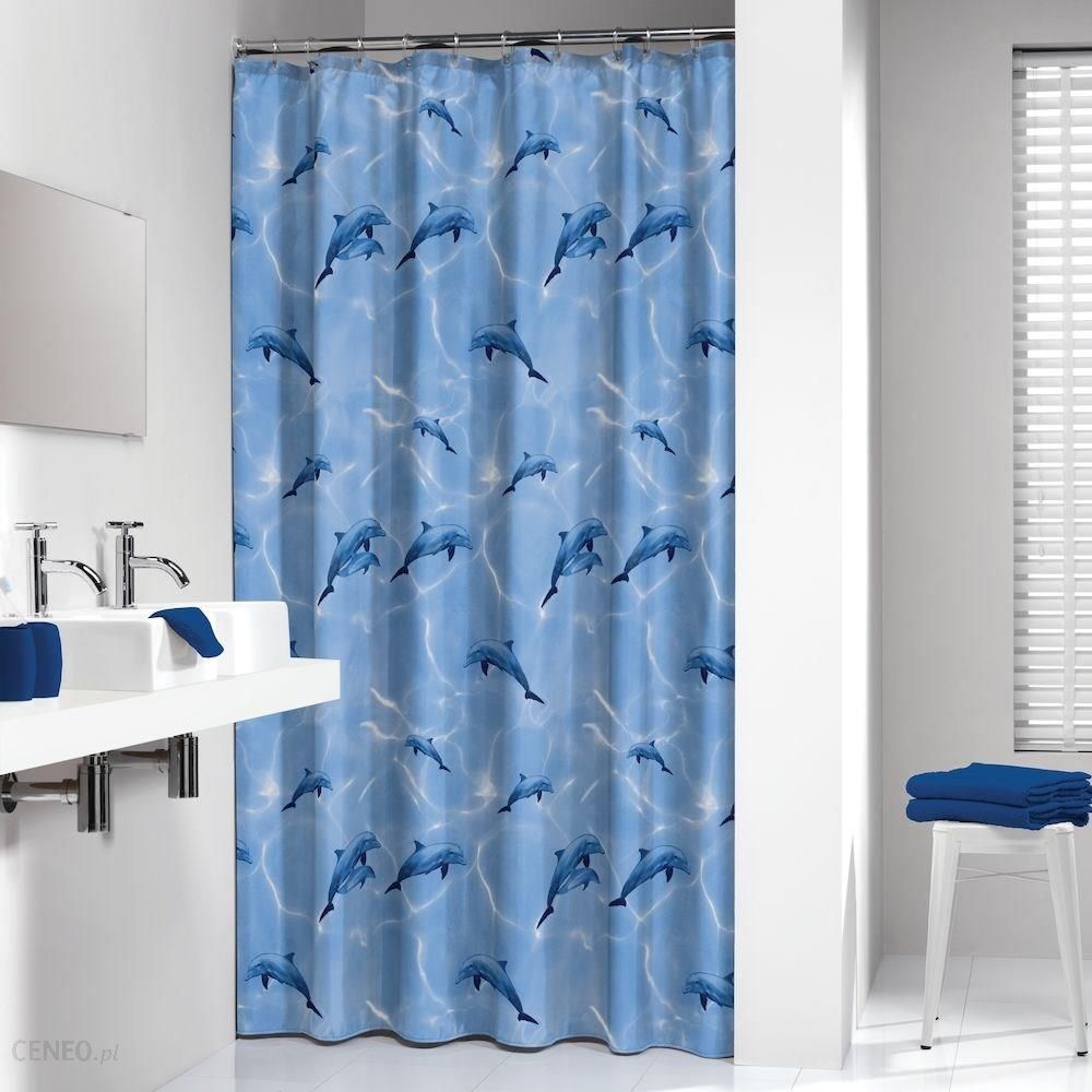 Zasłona prysznicowa Sealskin Delfino PEVA 180x200 cm niebieska (210691324)