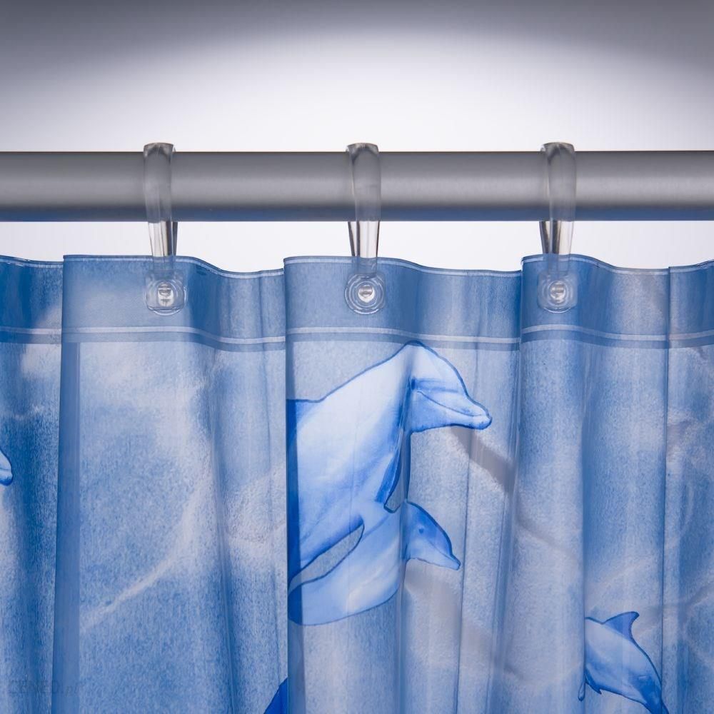 Zasłona prysznicowa Sealskin Delfino PEVA 180x200 cm niebieska (210691324)