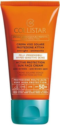 Collistar Speciale Abbronzatura Perfetta Active Protection Sun Face Cream Spf50+ Krem do Opalania Przeciw Starzeniu 50ml 