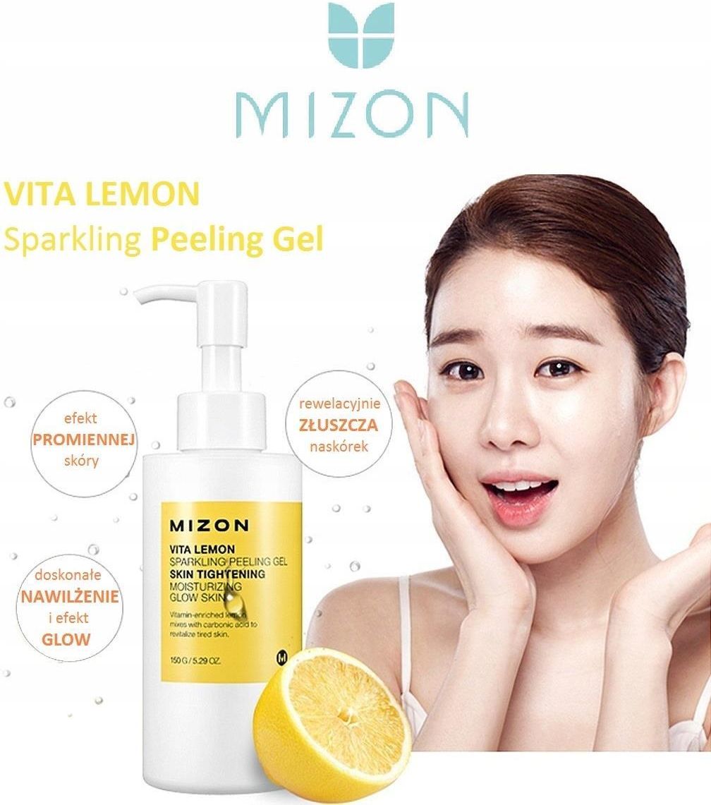 Mizon Vita Lemon Sparkling Peeling Gel Cytrynowy Peeling Enzymatyczny 150ml - zdjęcie 3 Mizon Vita Lemon Sparkling Peeling Gel Cytrynowy Peeling Enzymatyczny 150ml