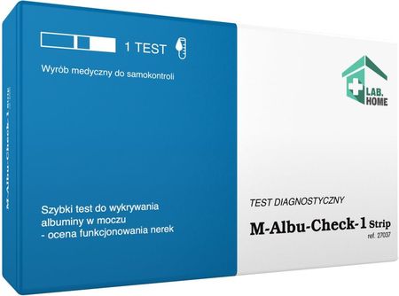 LabHome M-Albu Check-1 test paskowy do oceny funkcjonowania nerek 1 szt