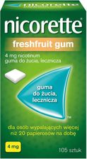 Nicorette Freshfruit Gum Guma do ucia 4mg 15 sztuk 1 listek