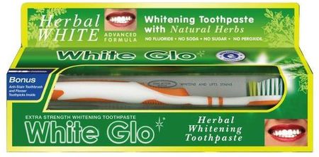 White Glo Herbal Whitening Wybielająca Pasta do Zębów z Ziołami 100ml + Szczoteczka