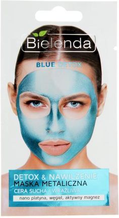 Bielenda Maska Metaliczna Blue Detox Detoksykująca maseczka do cery suchej i wrażliwej 8g
