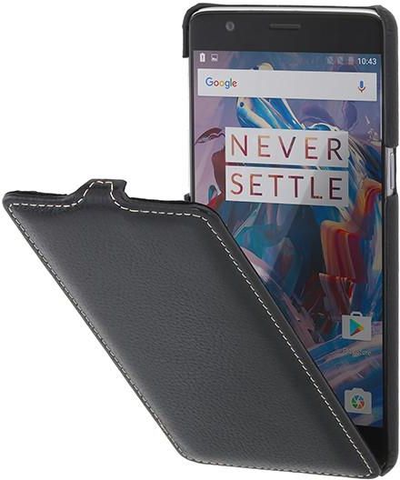 StilGut UltraSlim compatibile con OnePlus 9 flip case - OnePlus 9 cover in pelle apribile a 360°, nero