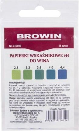 Papierki wskaźnikowe pH do wina lakmusowe Biowin