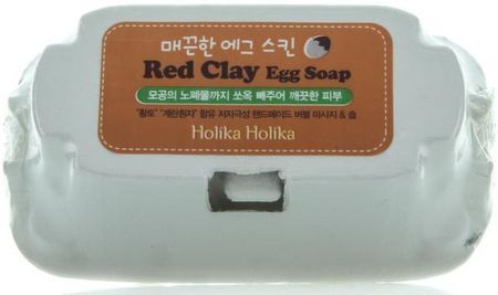 Holika Holika Red Clay Egg Soap mydełka do twarzy 2x50g