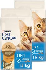 Cat Chow 3in1 Dla Kotów Zawierająca Formułę o Potrójnych Korzyściach z Indykiem 2x15kg