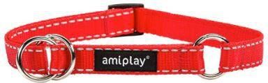 amiplay Obroża półzaciskowa Reflective M 25-40 bx1,5cm czerwony 