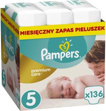 Pampers Premium Care Rozmiar 5 (Junior), 11–18 kg, 136 Pieluszek - Pieluchy