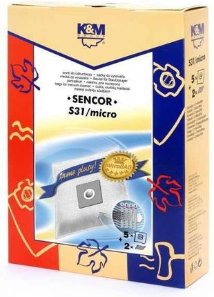 K&M Worki S31 MICRO Sencor SVC45 RD/WH 5szt + 2 filtry