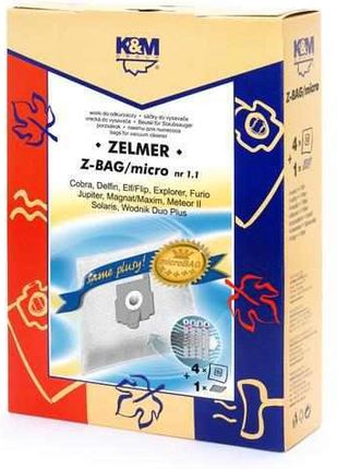K&M Worki Z BAG MICRO Zelmer 321, 400, 2000, Elf 4szt + filtr