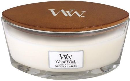 Woodwick Świeca Zapachowa Hearthwick Flame White Tea & Jasmine 50h
