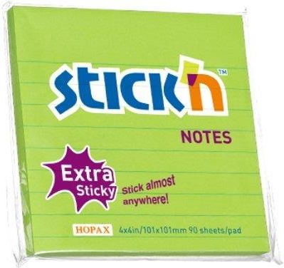 STICK’N Notes samoprzylepny extra sticky 101x101mm zielony neon 