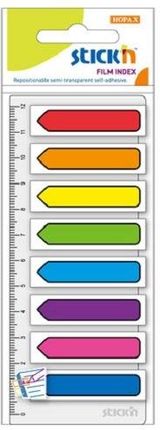 STICK’N Zakładki indeksujące strzałki 8 kolorów neon x 15 sztuk + linijka 