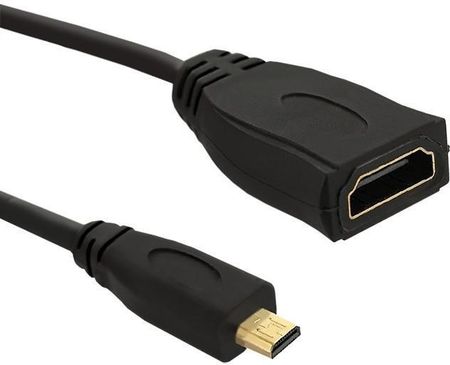 Kabel Qoltec Micro HDMI - HDMI (M/Ż) Czarny 0.2m (50399) 