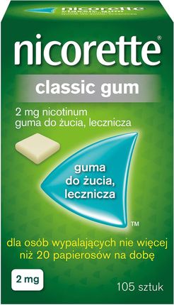 Nicorette Classic Gum Guma do żucia 2mg 15 sztuk 1 listek