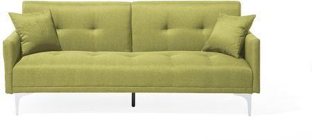 Beliani Sofa 3-osobowa zielona z poduszkami do salonu nowoczesna Lucian