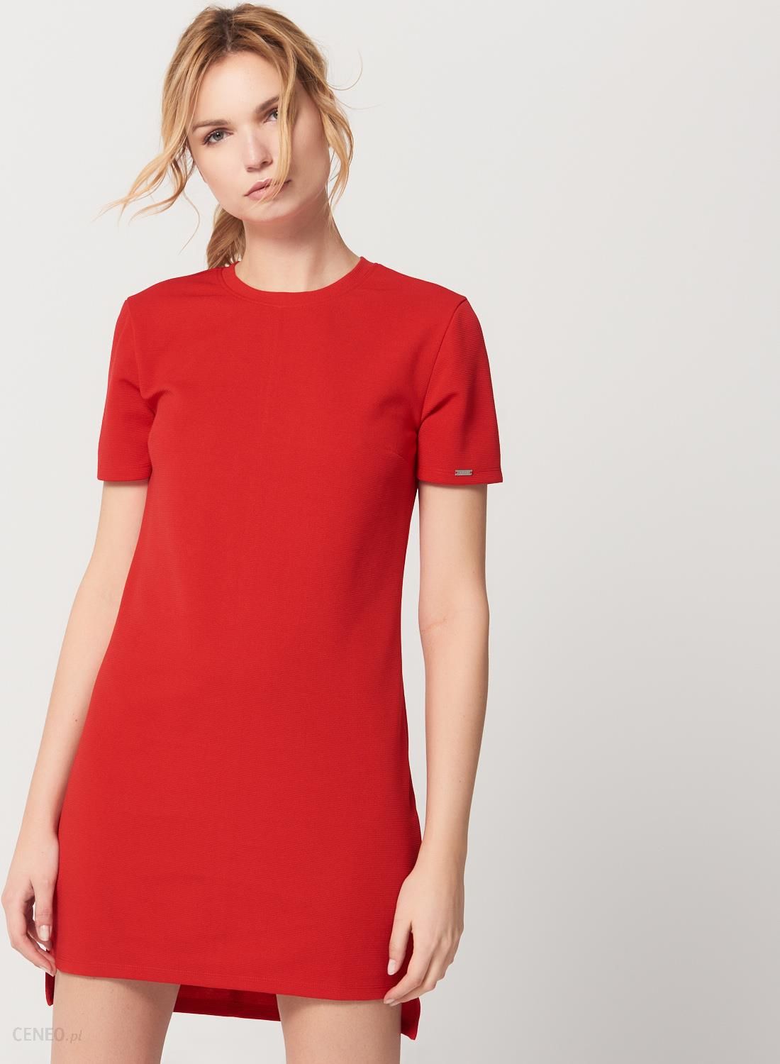 Mohito - Dopasowana sukienka z krótkim rękawem - Czerwony - damski - Ceny i  opinie 