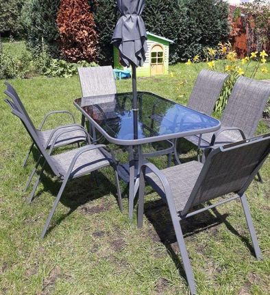 GardenPoint Zestaw mebli ogrodowych Modena Szary - zdjęcie 5