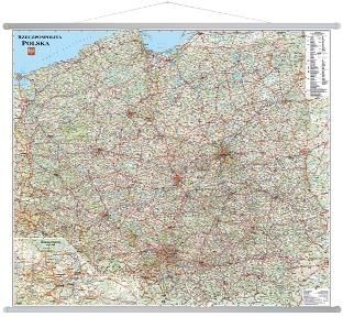 Polska. Mapa samochodowa ścienna 1:650 000
