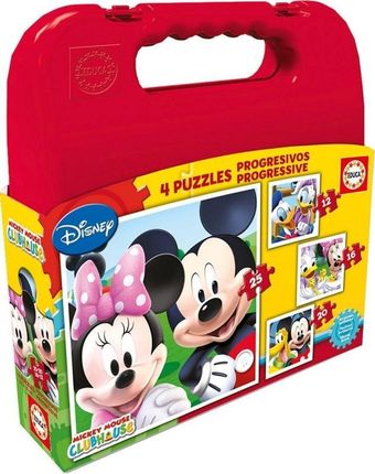 Educa Walizka Puzzle Mickey Mouse Club House 12+16+20+25 Elementów