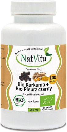 NatVita Bio kurkuma z pieprzem czarnym 100 kaps.