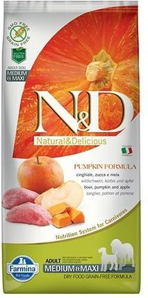 N&D Boar & Pumpkin & Apple Adult Medium&Maxi 12Kg
