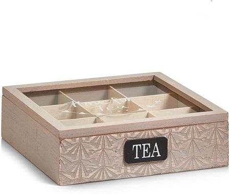 Zeller Drewniana herbaciarka, pojemnik na herbatę. 9 przegródek, ZELLER B01CY7XNIM