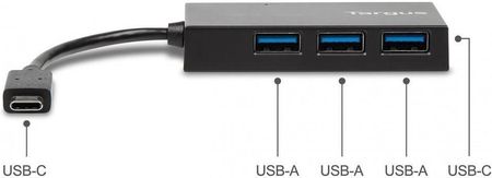 Targus Hub 3x USB-A/C Czarny (ACH924EU50)
