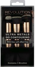 Makeup Revolution Ultra Metals Go Contouring Brushes Pędzle do Makijażu 3 szt. - Pędzle do makijażu