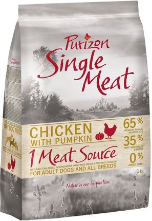 Purizon Single Meat Adult Kurczak Z Dynią Bez Zbóż 1Kg