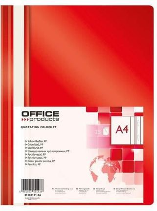 Skoroszyty PP A4 Office Products - czerwony op.25szt