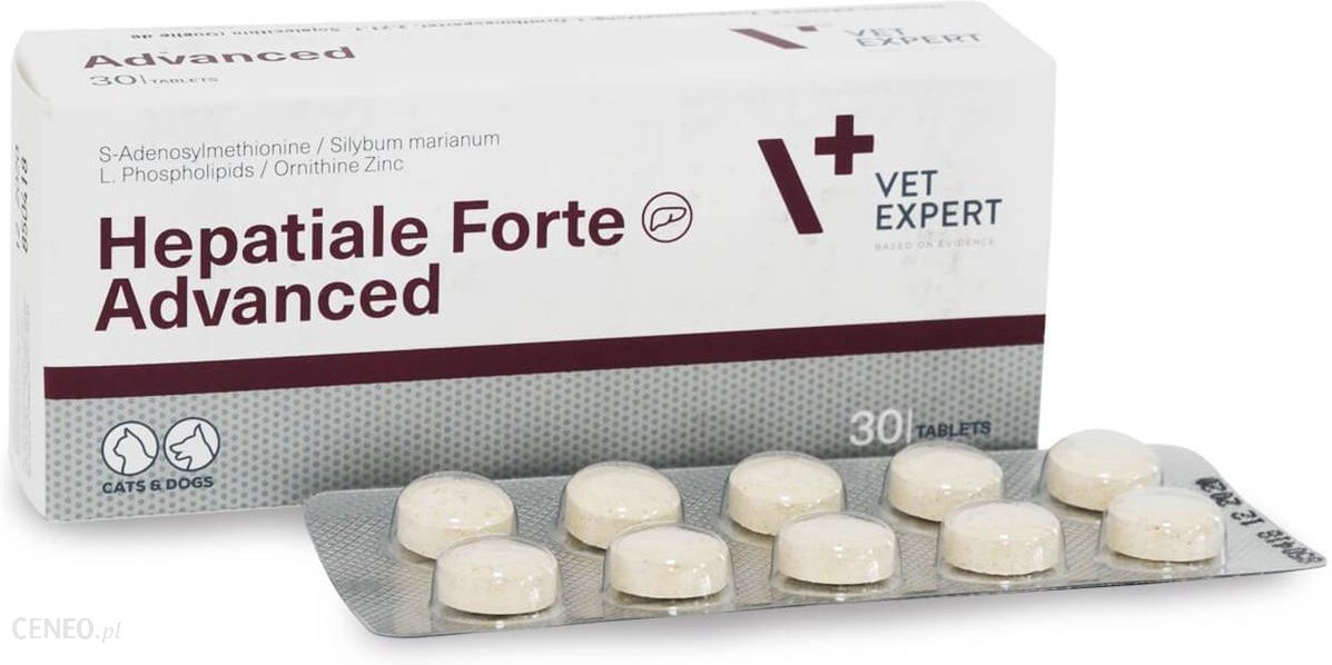 Vet Expert Hepatiale Forte Advanced preparat wspomagający funkcje wątroby dla psów i kotów 30tabl.