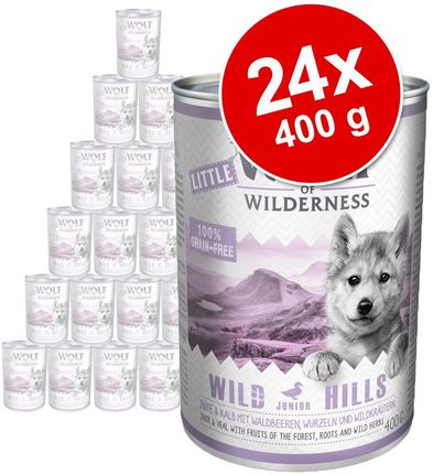 Little Wolf Of Wilderness Junior 24X400G Wild Hill'S Little Kaczka I Cielęcina